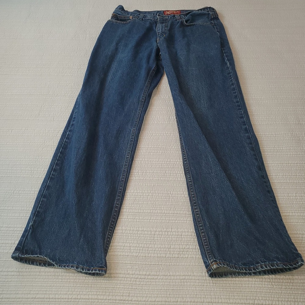 Arizona Jean Co Mens Loose Straight Leg Blue Denim Jeans 32x32 (Actual 33x29)